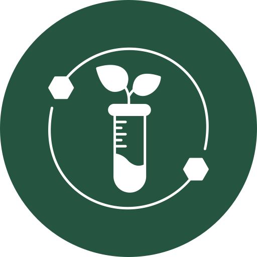 Botanical test tube icon symbolising scientifically proven Natural Irish Face Serum with vitamin D boosting benefits