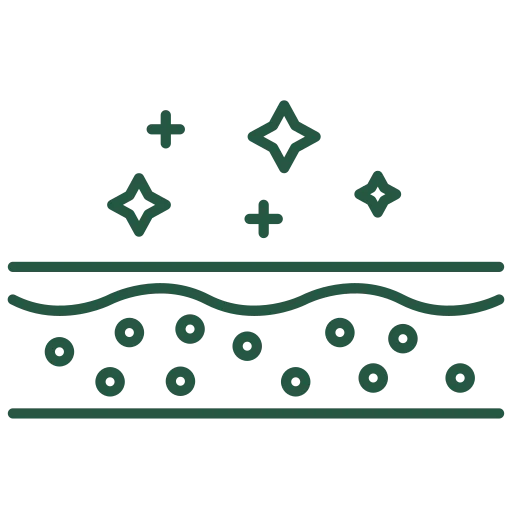 Natural Irish skincare icons: leaves, stars, dots — pH-balanced for sensitive skin