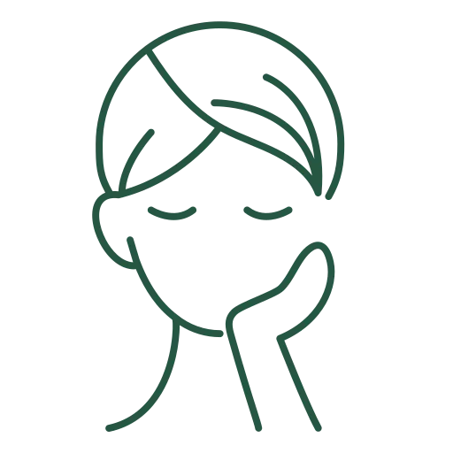 Minimalist line art of a woman’s face with natural skincare focus, ideal for sensitive skin routines